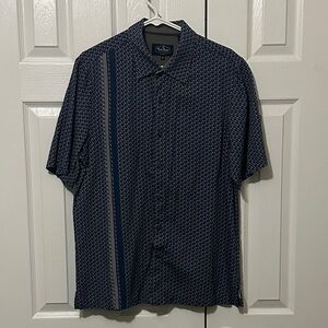 Nat Nast Men's Blue Patterned Button-Down Shirt